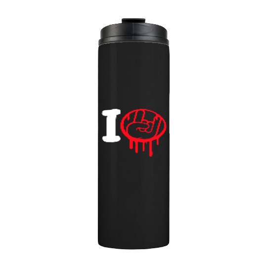 I Love Heavy Metal Hard Rock Music Graffiti Heart Thermal Tumblers