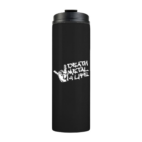 Heavy death metal 4 life hand gesture graffiti fun Thermal Tumblers