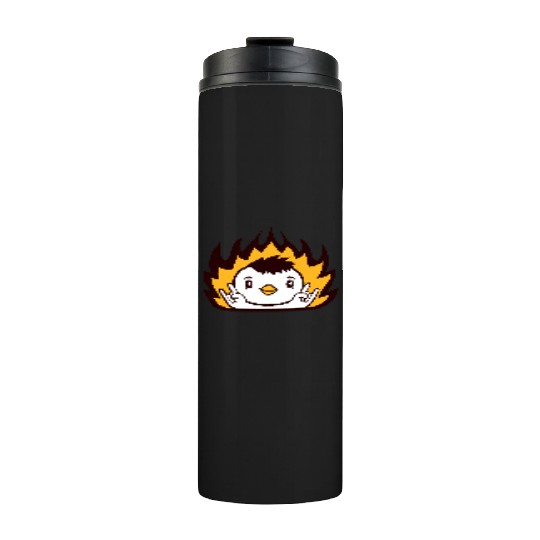 Fire Heavy Metal Duck Bird Chick Rock Hand Gesture Thermal Tumblers