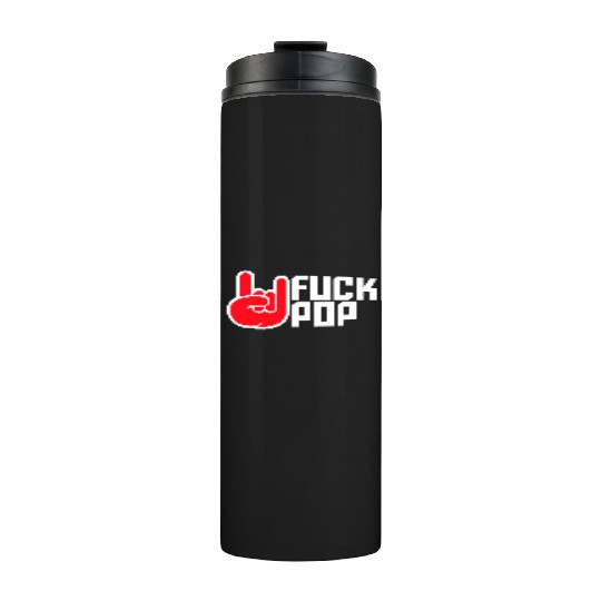 Fuck pop charts music heavy metal fun hand gesture Thermal Tumblers