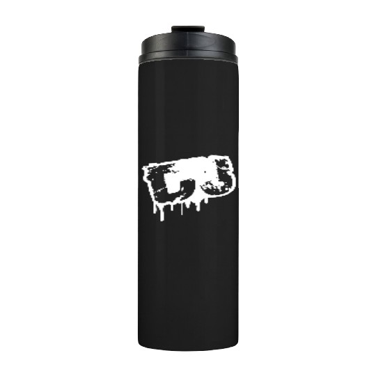 DJ Graffiti Spray Drops Music Party Text Lettering Thermal Tumblers