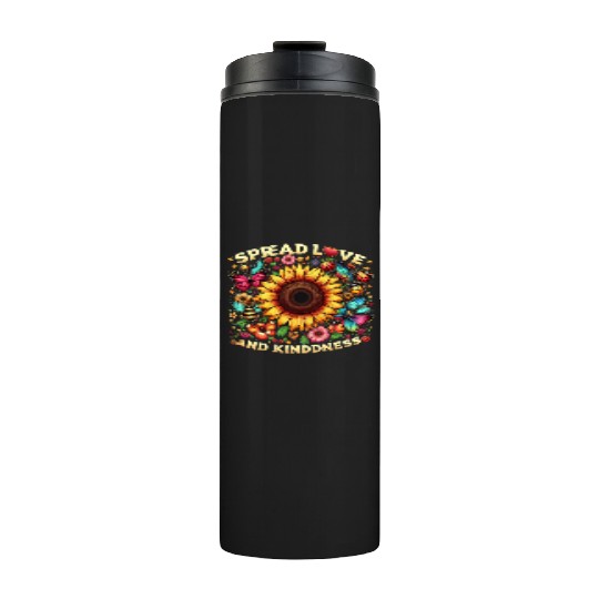 Spread Love & Kindness Sunflower Design Thermal Tumblers