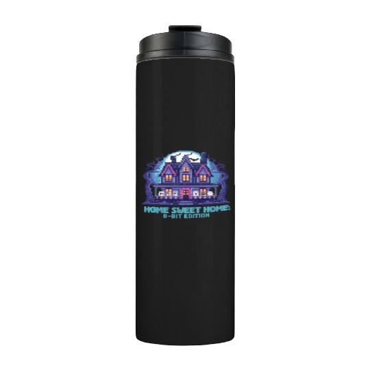 8 Bit Haunted House 01 Thermal Tumblers