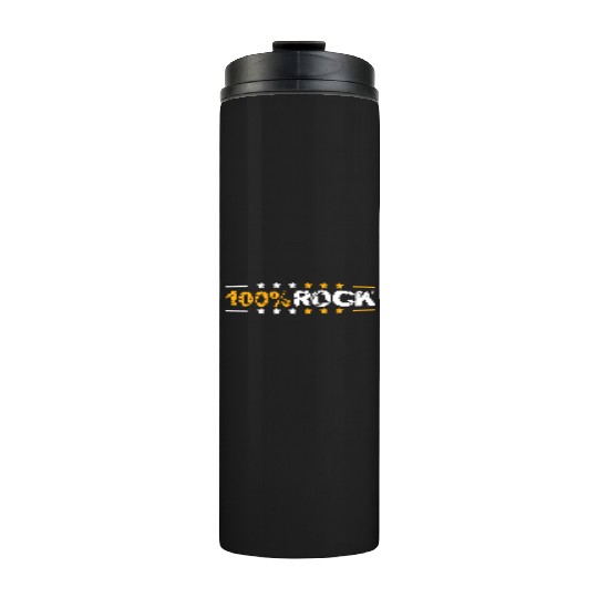 100 % Percent Rock Heavy Metal Music Text Logo Thermal Tumblers