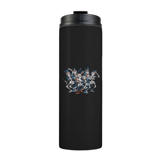 Let's Dance Dancing Skeleton Skull Thermal Tumblers