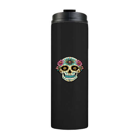 Day of the Dead Sugar Skull, Flippin Sweet Gear Thermal Tumblers