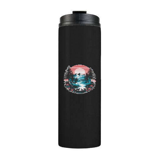 Women Hiking Mountain Nature Sunrise Hiking Thermal Tumblers