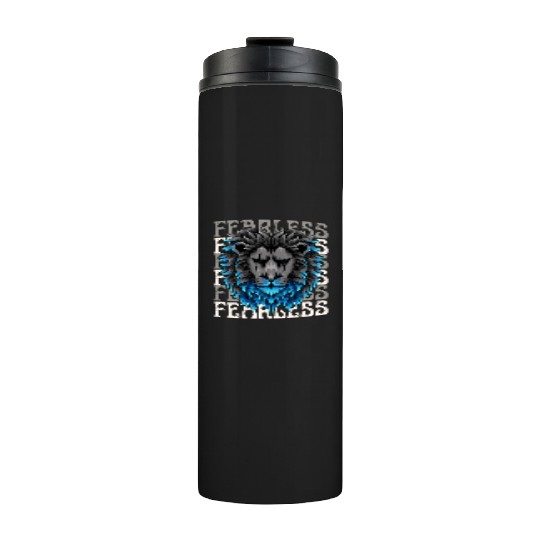 Black Blue Illustrative Fearless Thermal Tumblers