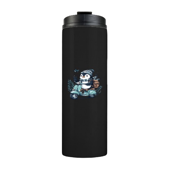 funny penguin , Penguin on a degr , Penguin Lovers Thermal Tumblers