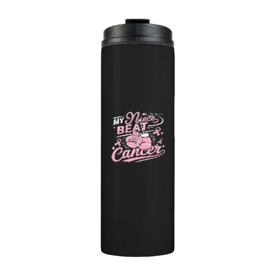 My Niece Beat Cancer Breast Cancer Awareness Thermal Tumblers