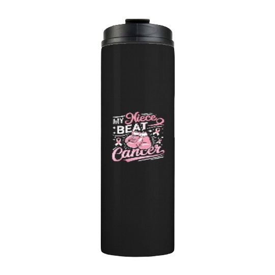 My Niece Beat Cancer Breast Cancer Awareness Thermal Tumblers