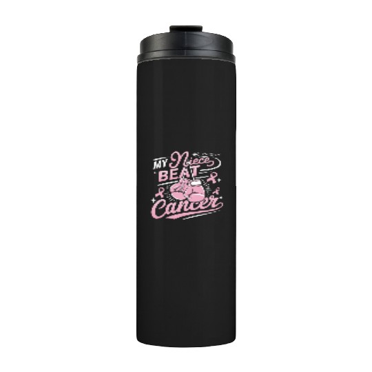 My Niece Beat Cancer Breast Cancer Awareness Thermal Tumblers
