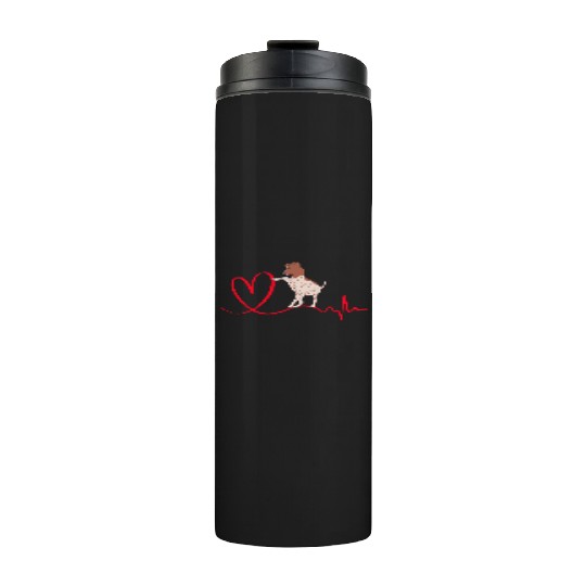 Dog Heartbeat I Love My German Shorthaired Pointer Thermal Tumblers