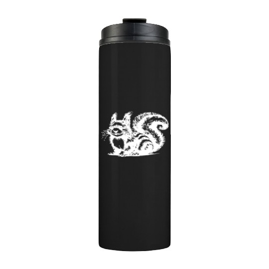 Realistic Squirrel Tattoo Drawing Thermal Tumblers