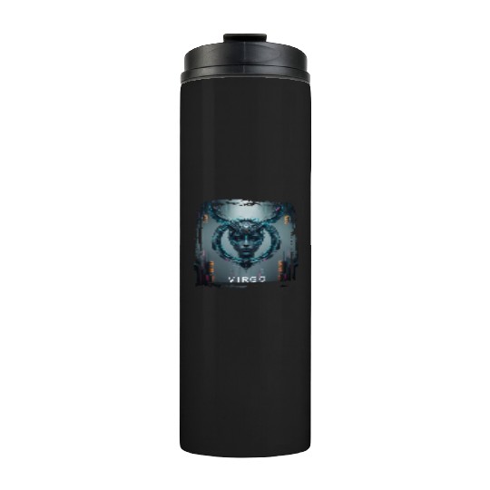 Zodiac sign Virgo in cyberpunk era Future Thermal Tumblers