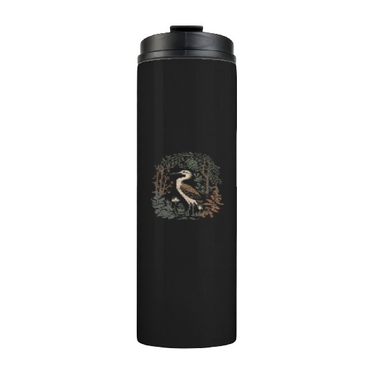 Heron in Forest Foliage Nature Scene Thermal Tumblers