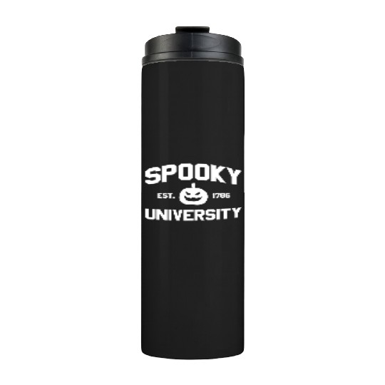 Spooky University Established 1786 Pumpkin Uspooky Thermal Tumblers