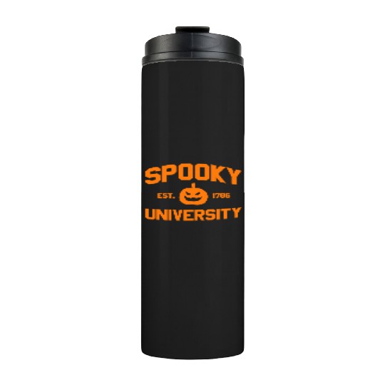 Spooky University Established 1786 Pumpkin Uspooky Thermal Tumblers