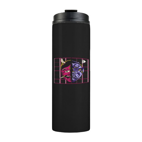 Kanji Japan Oni Demon Mask Ninja Samurai Thermal Tumblers