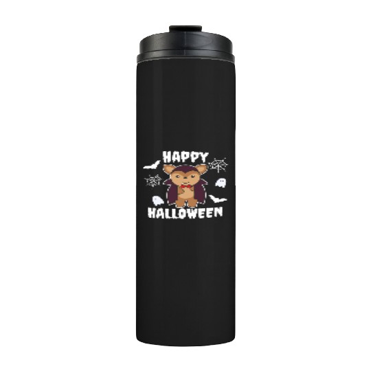 Deer Happy Halloween Cute Devil Vampire Costume Thermal Tumblers