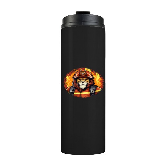Firefighter Lion Thermal Tumblers