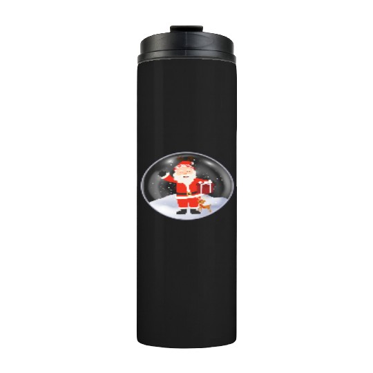 Santa’s Joy: Christmas Snow Globe Thermal Tumblers