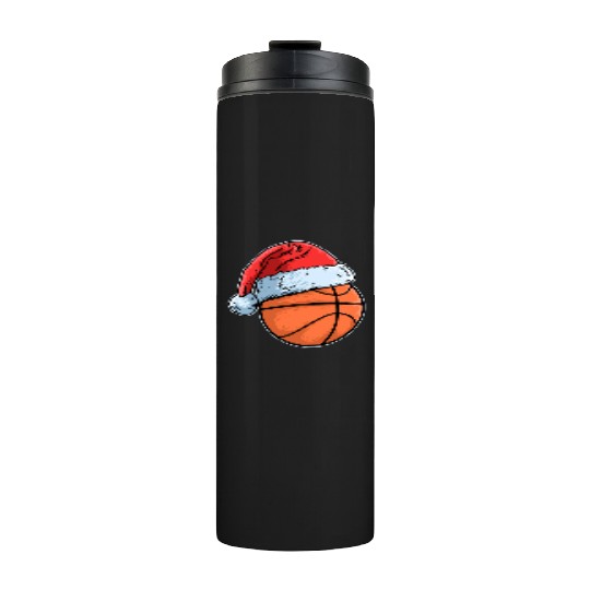 Basket Baller Santa Claus Hat Basketball Thermal Tumblers