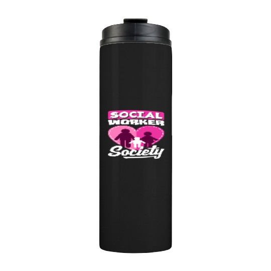 Social Worker Society Heart Family Thermal Tumblers