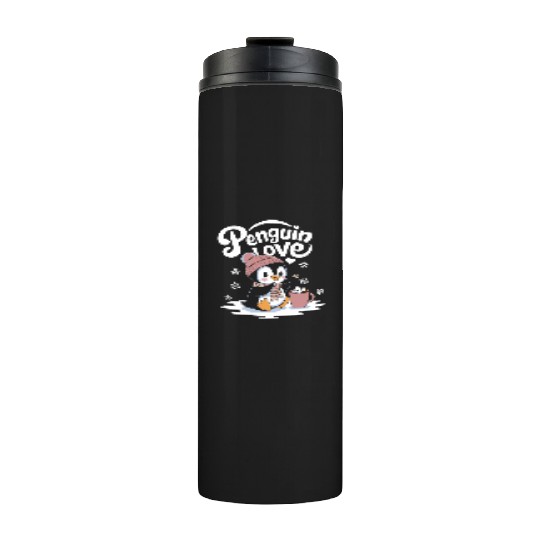 Penguin Love Winter Wonderland Cozy Vibes Thermal Tumblers