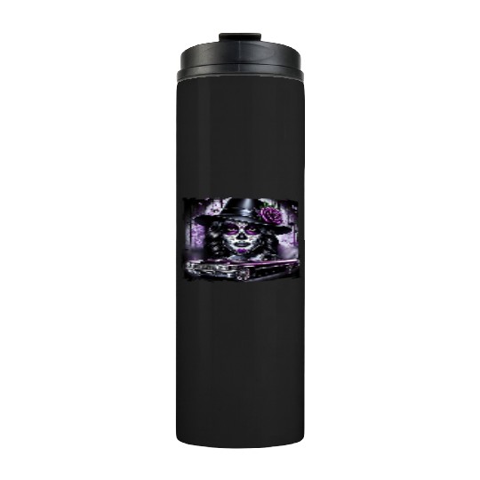 lowrider catrina Sugar skull Thermal Tumblers