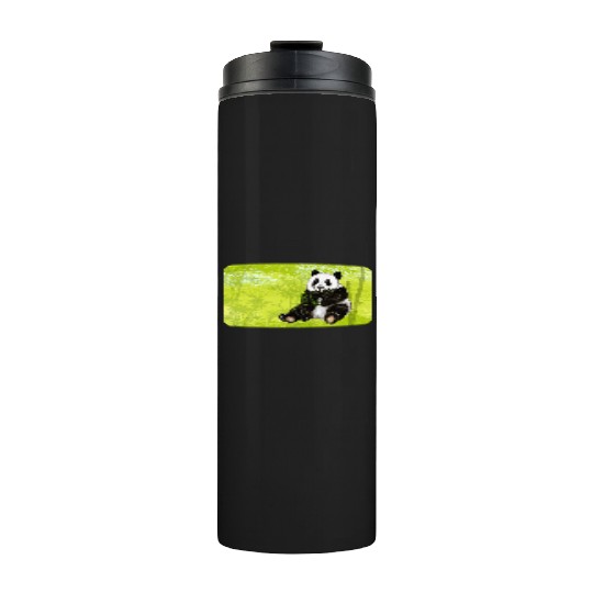 Cute panda bear with bamboo - design for kids Thermal Tumblers
