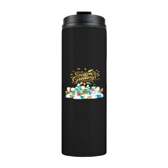 Seasons greetings with friends Thermal Tumblers