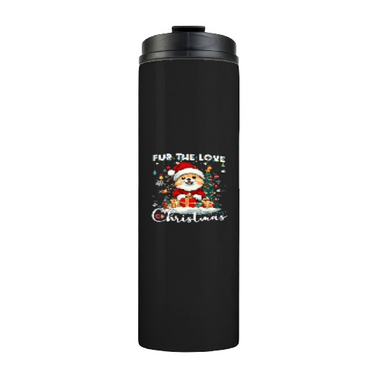 Pomeranian Christmas Tree Decorations Dog Lover Thermal Tumblers