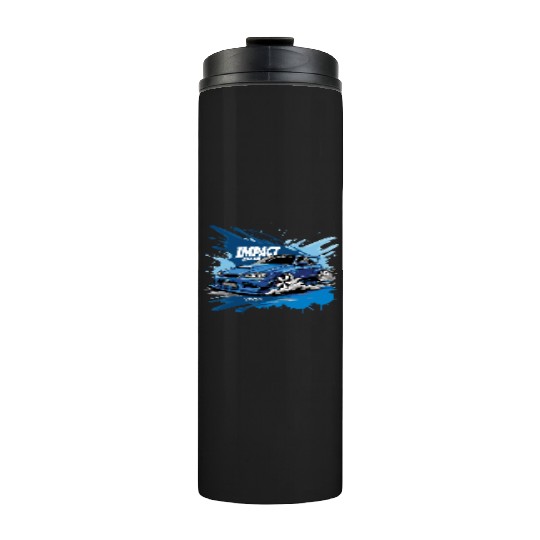 Japan D Initial Impact Blue JDM Street Racer Car Thermal Tumblers