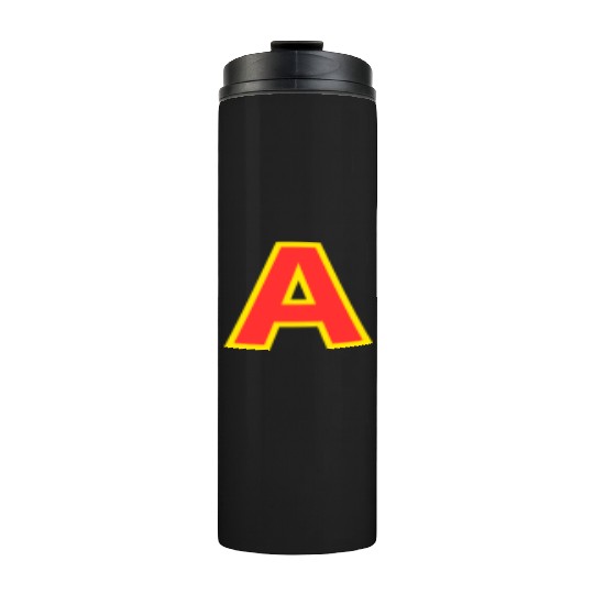 Yellow A On Red For Alvin Costume Halloween Fancy Thermal Tumblers