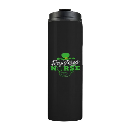 Registered Nurse St Patricks day Shamrock Nursing Thermal Tumblers
