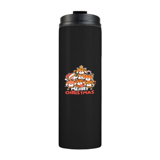 Red Panda Christmas Tree Merry Christmas Thermal Tumblers