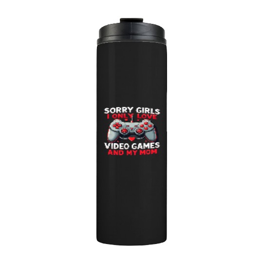 Valentines Day Boys kids Mom Son Video Games Gamer Thermal Tumblers