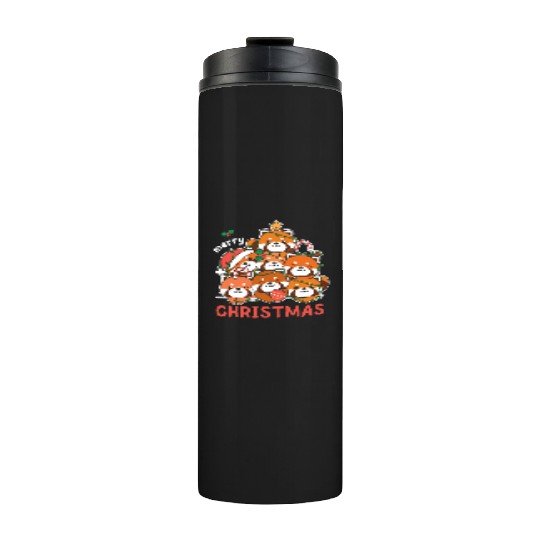 Red Panda Christmas Tree Merry Christmas Thermal Tumblers