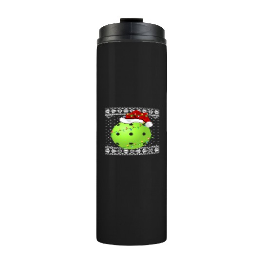 Pickleball Player Ugly Christmas Thermal Tumblers
