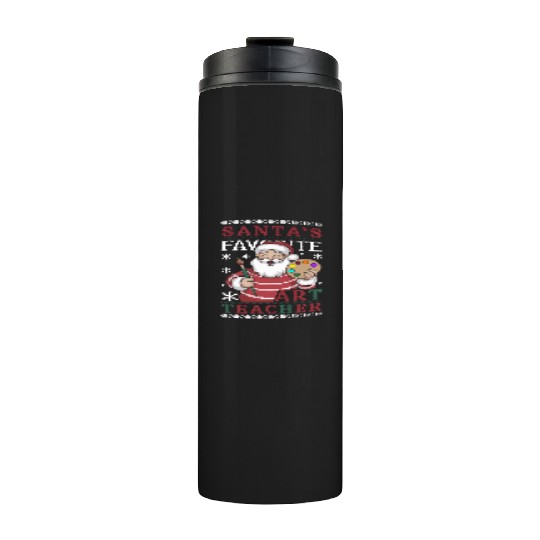 Santa's Favorite Art Teacher Thermal Tumblers