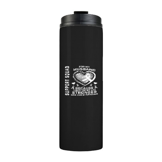 I Wear White Support Husband Lung Cancer Awareness Thermal Tumblers