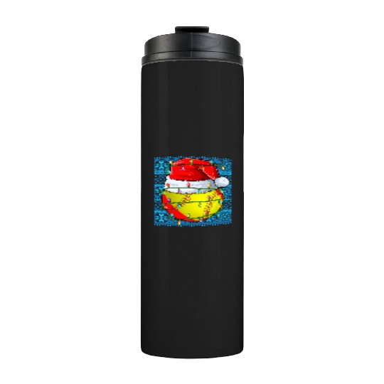 Softball Christmas Lights Thermal Tumblers