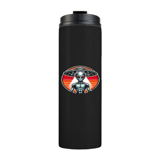 Grey Alien on Mars Thermal Tumblers