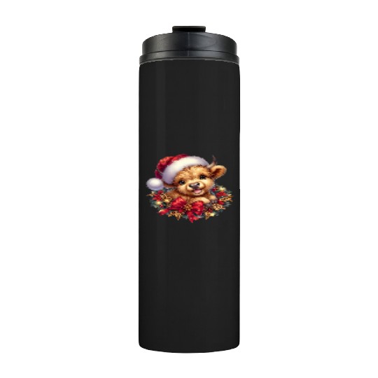 Christmas Merry Christmas For Gift Highland Cow Thermal Tumblers