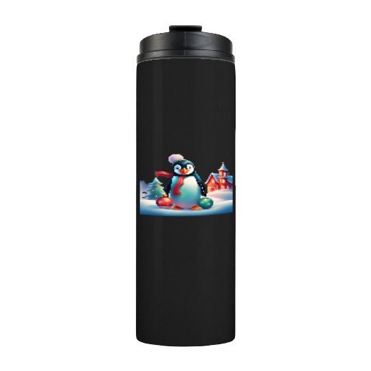Christmas Merry Christmas For Gift Penguin Snowman Thermal Tumblers
