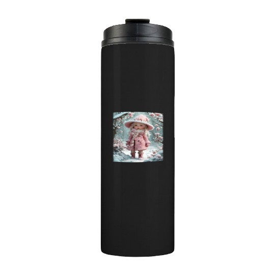 Full body of a realistic sweetness baby chibi girl Thermal Tumblers