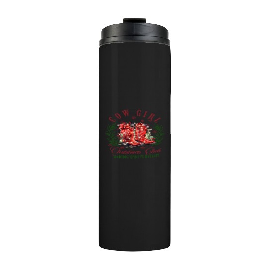 COW GIRL, Merry Christmas Thermal Tumblers