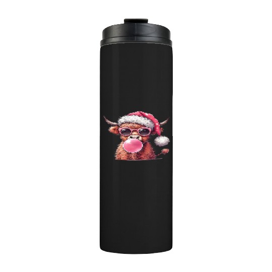 Highland Cow, Merry Christmas Thermal Tumblers