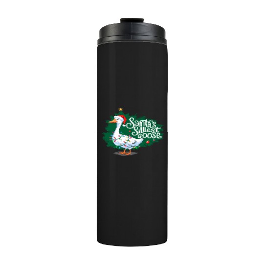 Santa s silliest goose Funny Christmas Family Thermal Tumblers